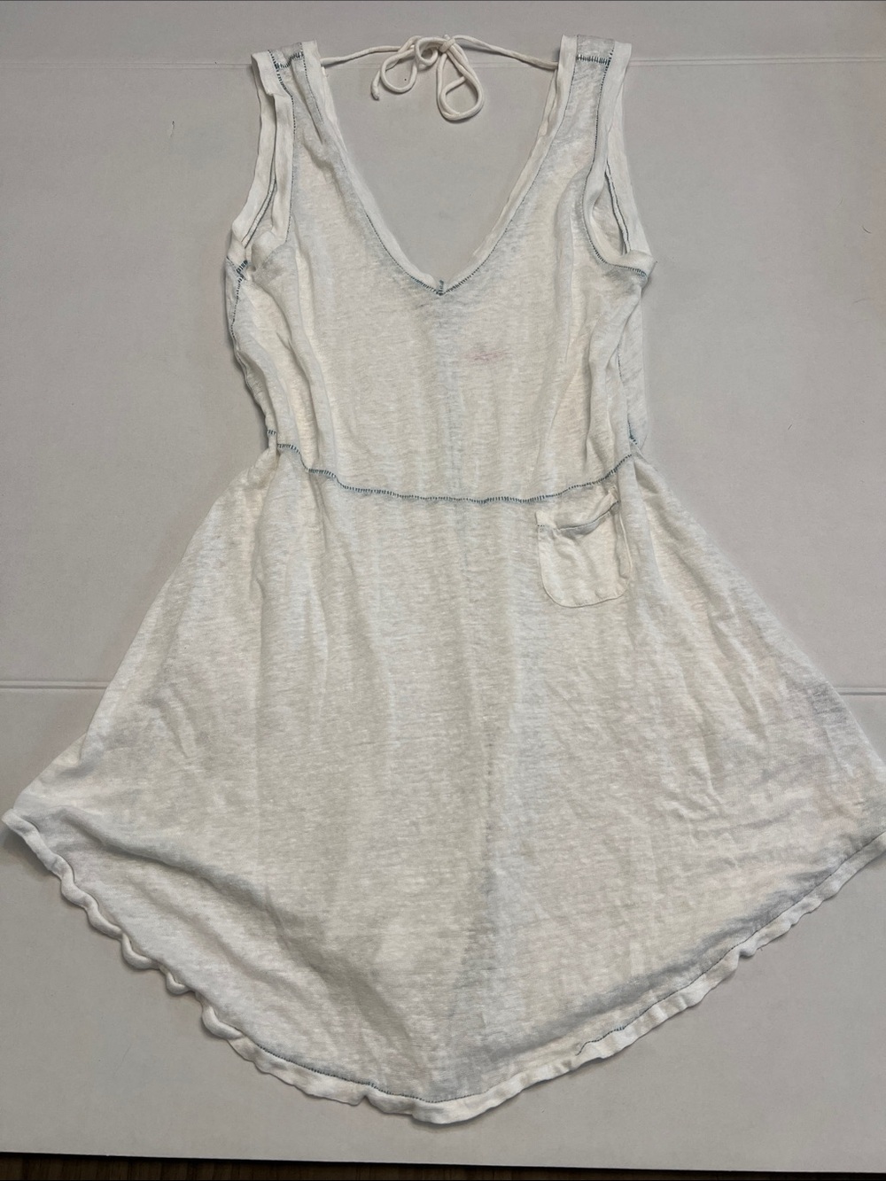PETE & GRETA JOHNNY WAS WHITE LINEN BOHO TUNIC TOP SIZE SMALL - Picture 4 of 14